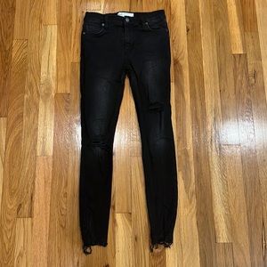 Black distressed free people jeans